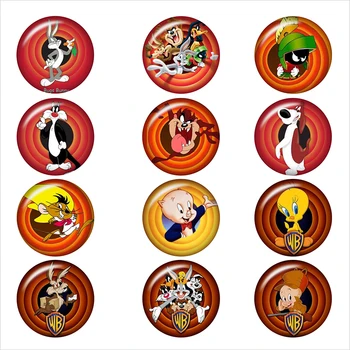

20PCS Mixed Glass Snap Button Jewelry Cartoon Animal For DIY 18MM Button Snap Bracelet Necklace Jewelry