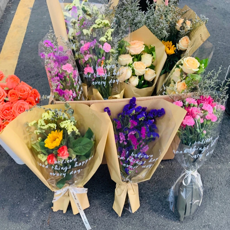 Sacchetti Per Fiori In Cellophane - 100 Pezzi 44,5x12 Cm Per Bouquet E Confezioni Regalo