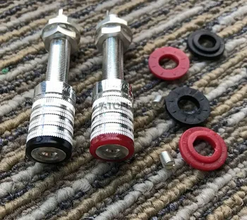 

2 pairs CMC-838-L-AG Thick SIlver Plated Speaker AMP Long Binding Post HiFi Banana Jack Connector Socket Panel Chassis Mount