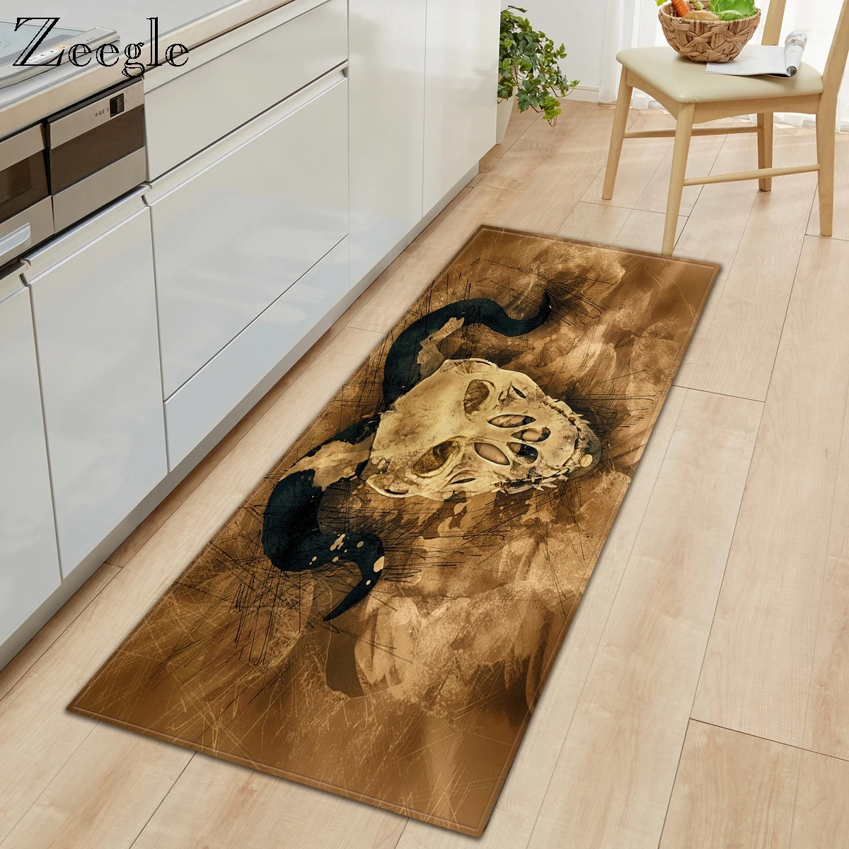 Zeegle Carpet Anti-slip Kitchen Rug Living Room Decoration Floor Rug Absorbent Bathroom Doormat Shower Mat Bedside Carpet Mat