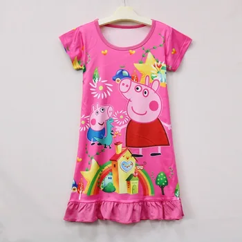 

Peppa Pig Summer Girl Princess Sleeping Pajamas Toddler Baby Night Sleep Dress Kids Girls Skirts For Children Clothing