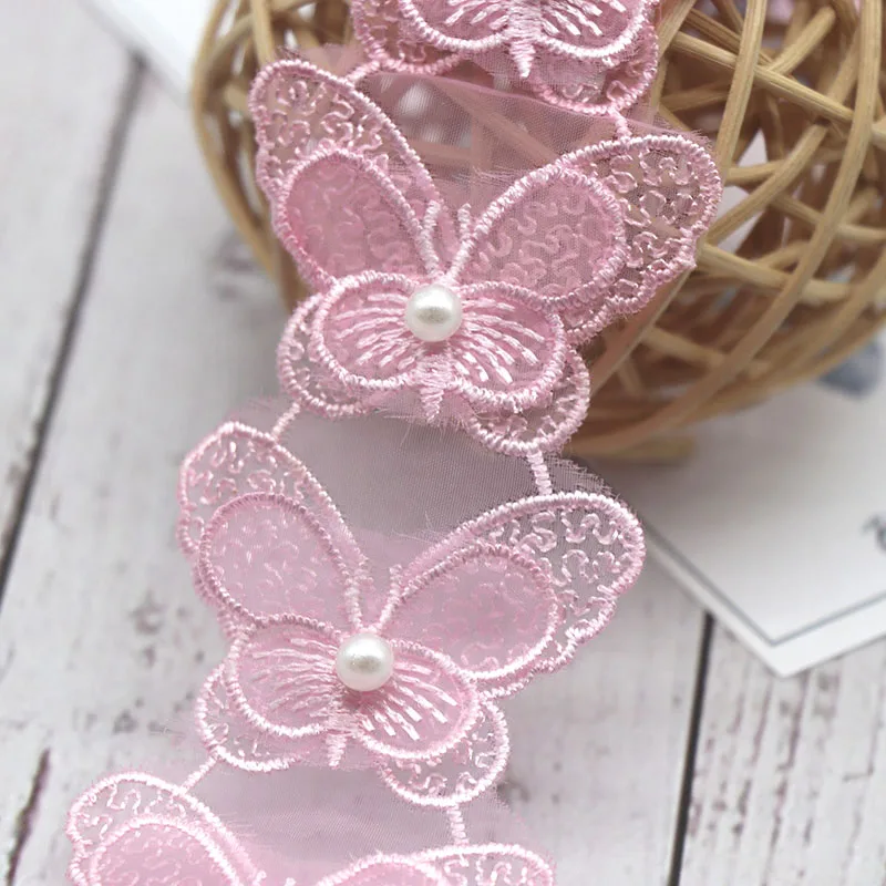 Lace Fabric Lace Ribbon Lace Sewing Supplies Lace Sewing Accessories Butterfly Flower Soluble Organza Lace Trim Knitting Embroidered DIY Patchwork