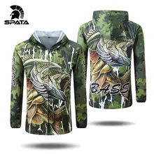 SPATA nouveau basse pêche t-shirts Anti UV Protection solaire à manches longues hommes Camouflage pêche veste ensemble chemise vêtements vêtements grand