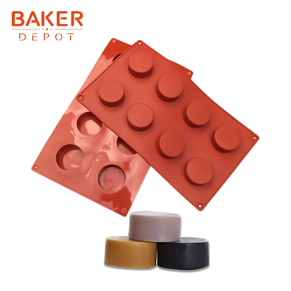 BAKER DEPOT, силиконовая форма для торта, выпечки, круглая форма для желе, пудинга, льда, мыла, печенья, хлебная выпечка, инструмент, маленькая форма для торта