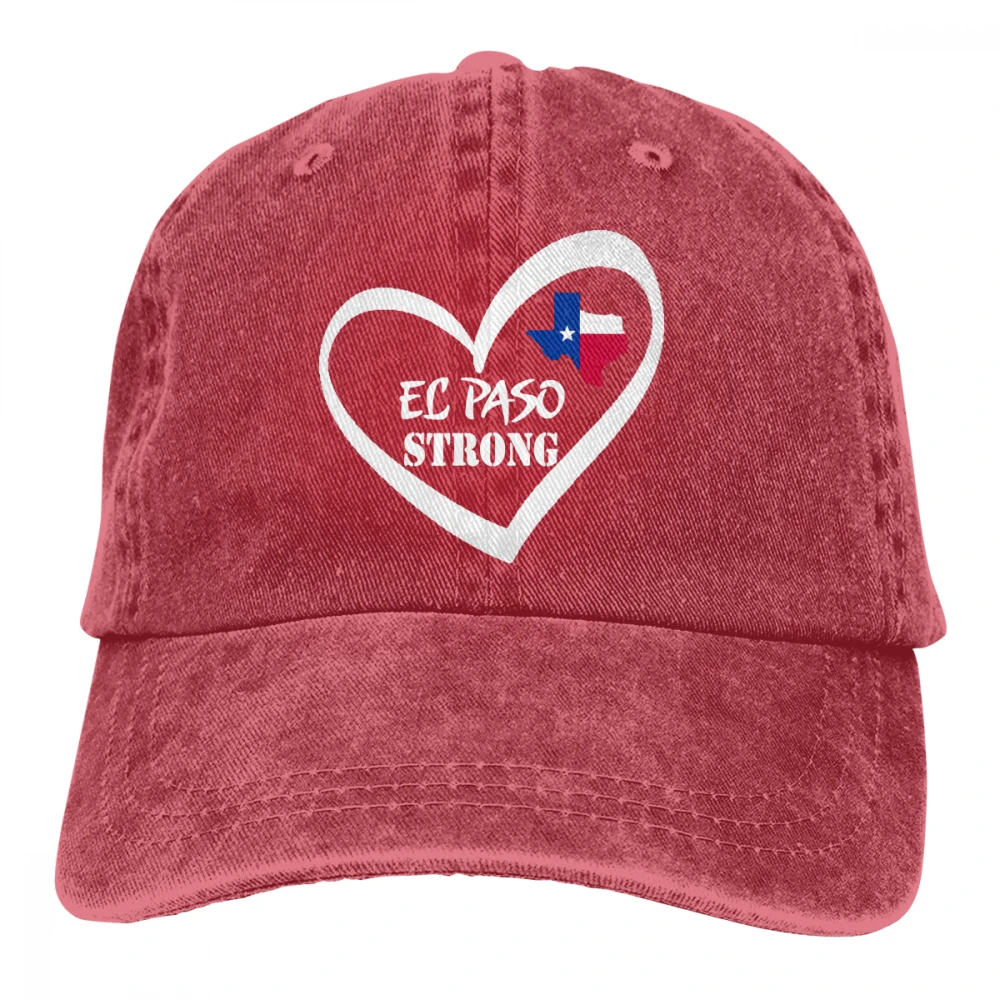 EL Paso Strong Heart Texas Casquette черные унисекс Мужские Женские джинсовые бейсболка с ремешком кепки Регулируемая шляпа для гольфа папа