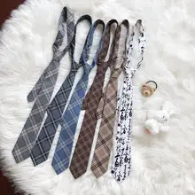 Kawaii японская школьная форма костюм моряка рубашка аксессуары Jk галстук в клетку с бантом Униформа длинные Галстуки студентов унисекс милый галстук