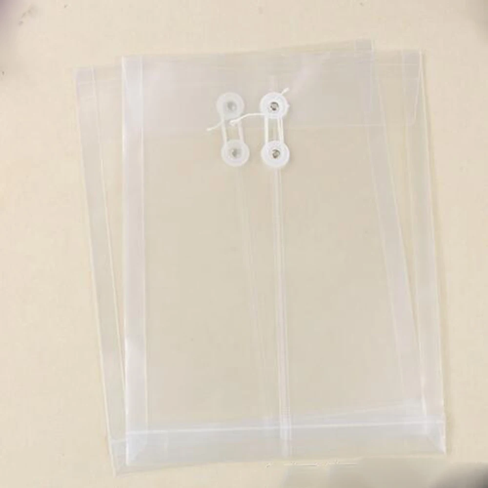 A4 File Document Button Closure Folder Bag PP Plastic Bags Waterproof Organizer Storage Stationery Punch Office School Supply