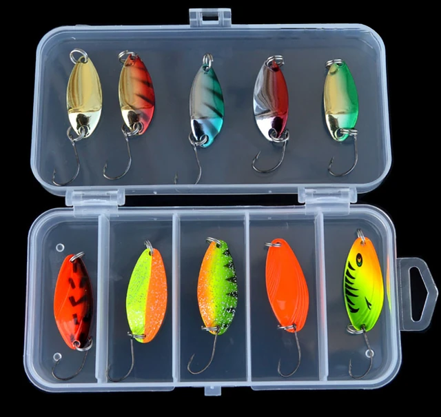 Walk Fish 10pcs Spinner Bait Set With Box Sequins Baits Metal Bait Fishing  Lure Treble Hooks Artificial Bait Pike Fishing Tackle - Fishing Lures -  AliExpress