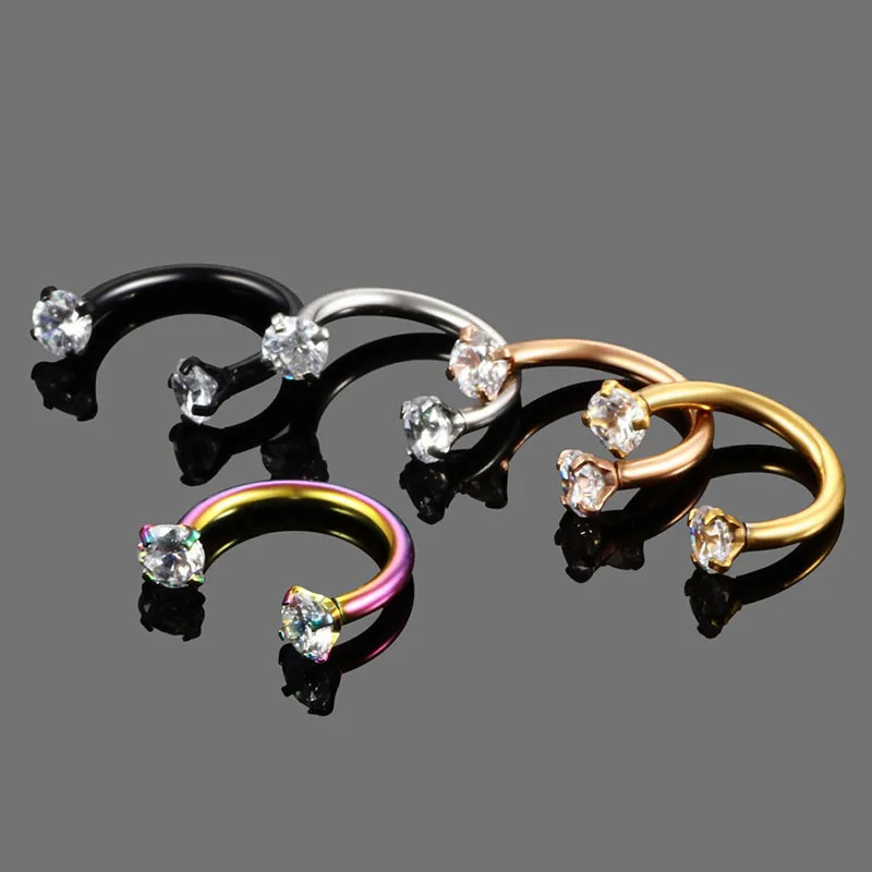 1Pc 1.2x6/8/10mm Steel Zircon Cartilage Ear Stud Ear Piercing Jewelry Cartilage Earrings Women Sexy Piercing Body Jewelry - Image 4