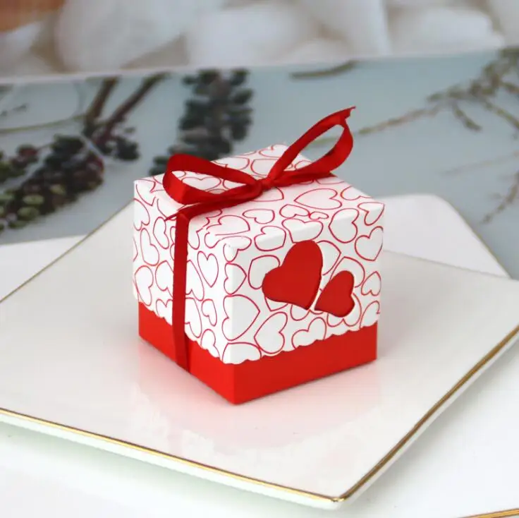 50 шт./100 шт. коробка конфет для свадьбы Королевский синий милое сердце Свадебные