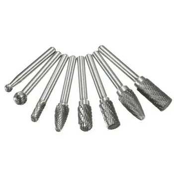 

8pcs Tungsten Carbide Burr 1/4" Shank Rotary Cutter Files Set CNC Engraving