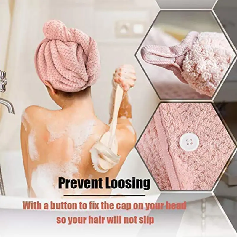 2 шт. полотенце для ванной из микрофибры для волос быстросохнущее женское банное полотенце Мягкая шапочка для душа колпак обертывание для ванной продукт 23