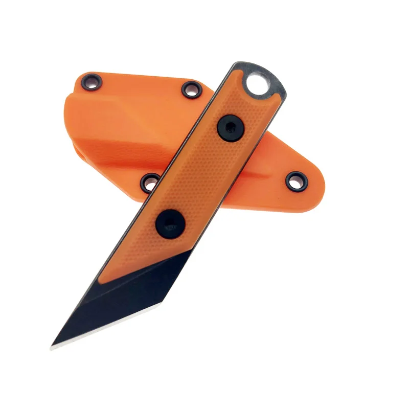 Swayboo камень мыть 440C сталь мини Карманный EDC фиксированным лезвием нож ABS ручка бумажные триммеры кемпинг инструмент ожерелье с Чехол - Цвет: Orange