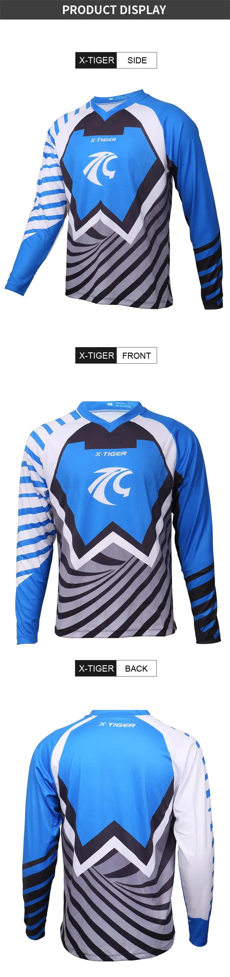 X-Tiger полиэстер горные спортивная мужская футболка гоночная спортивная одежда MTB велосипед Велоспорт футболки с длинным рукавом велосипед DH рубашка