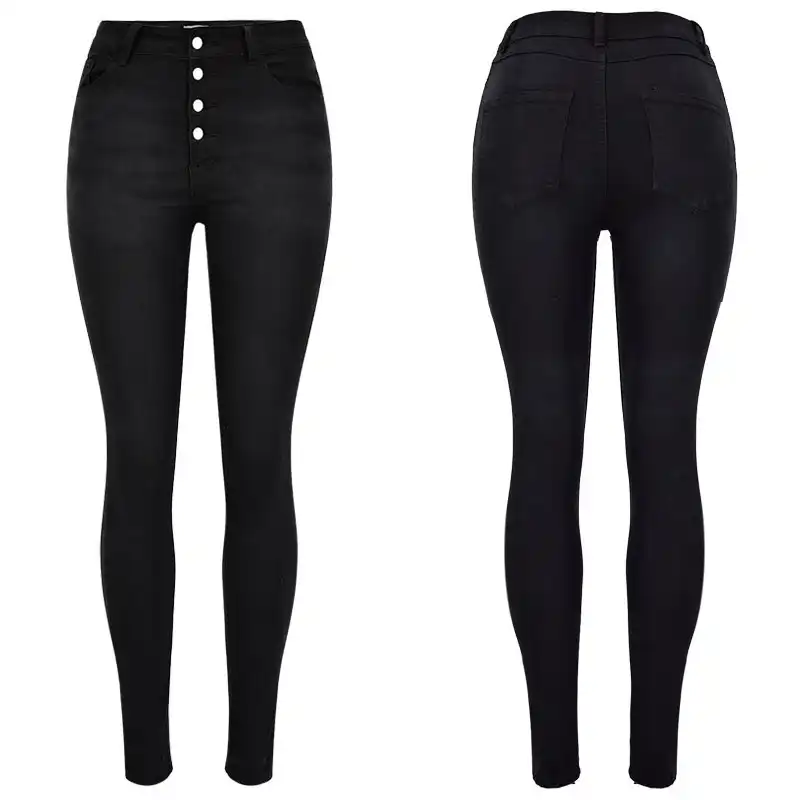 Pantalones Vaqueros Elasticos Capri Mujer Lapiz Pantalones De Un