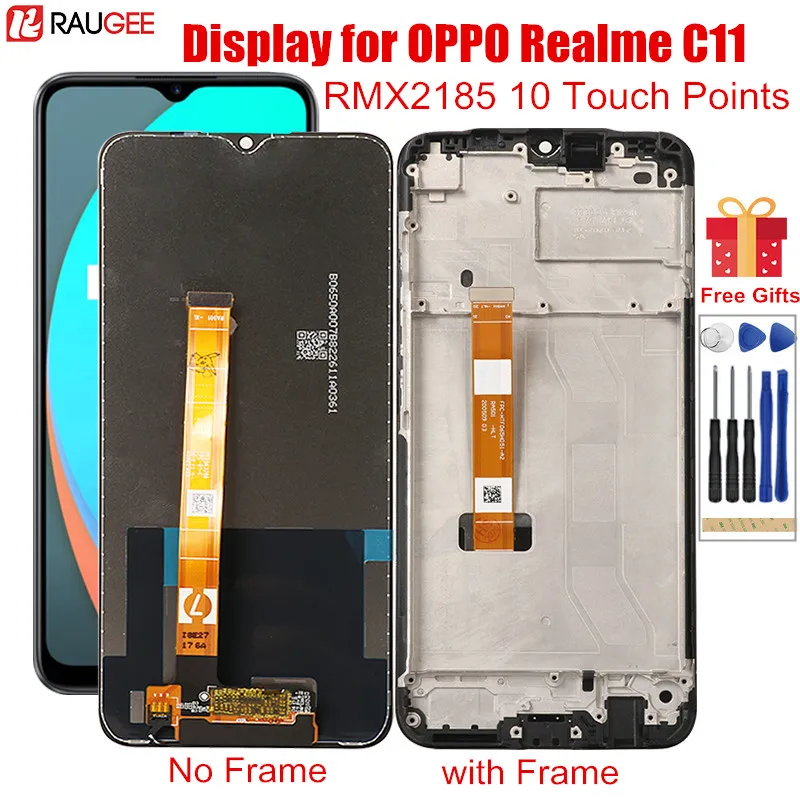 ЖК-дисплей с рамкой и дигитайзером для Realme C11 RMX2185 10 точек касания сменный экран OPPO