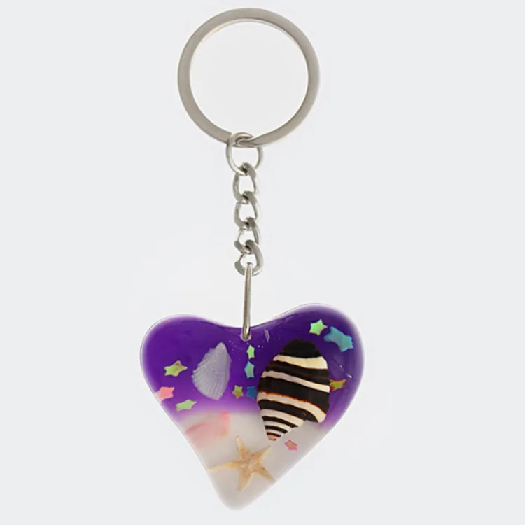 

[Bug] Oceans Amber Crafts Creative Heart Shape Keychain Resin Keychain Multi-color Selectable