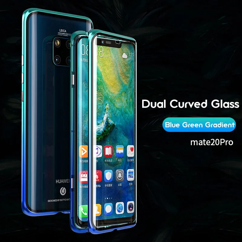 Чехол из закаленного стекла для huawei P30 Pro, чехол с магнитным металлическим бампером, противоударный чехол для huawei mate 20 Pro 360, полный Чехол