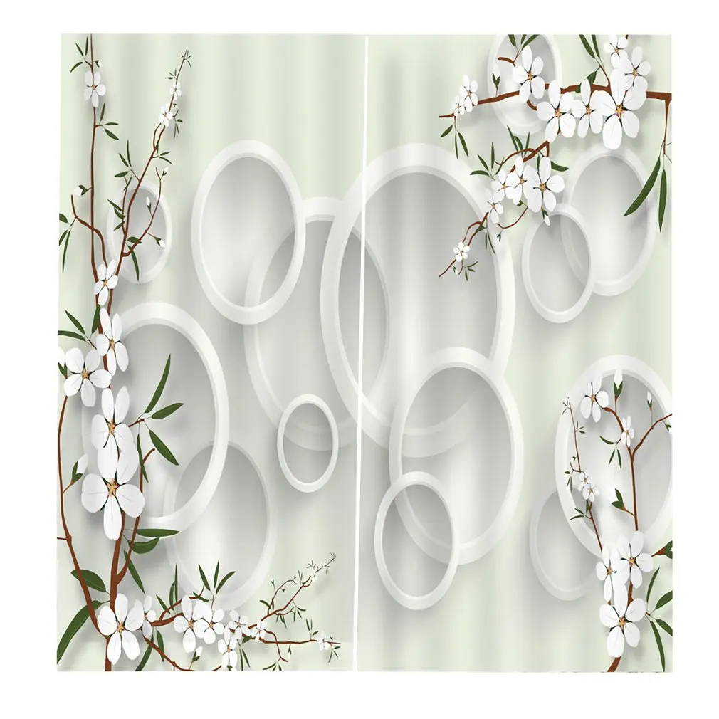 

3D Curtain UV-proof Bedroom Living room Curtains Washable Shield BJQ-1437 (1) Perfect Screening Home room Decorations
