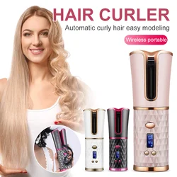 Automatic Hair Curler Cordless Electric Curling Iron LCD Display Adjustable Temperature Hair Styling Tool for Home Travel