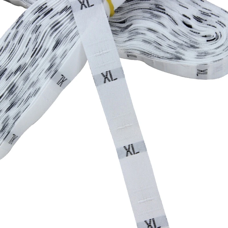 1 рулон(около 500 шт) XS-4XL Белый Черный Размер этикетки одежда тканые бирки 30 мм x 12 мм оптом