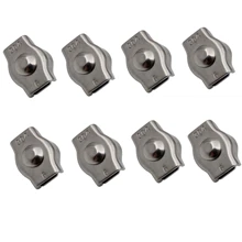 

8 pcs Stainless Steel 304 Box Type Single Card Wire Rope Chuck Ingot Clip