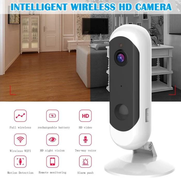 Перезаряжаемая камера наблюдения 1080P Wifi ночного видения двухсторонняя аудио камера безопасности JFlyer