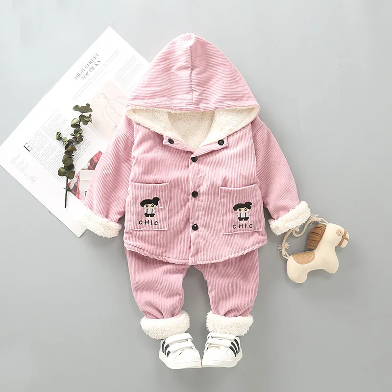 

Childrenswear 0-4-Year-Old Female Baby Clothes Girls Autumn & Winter Korean-style Little Girl Corduroy Three-piece Set