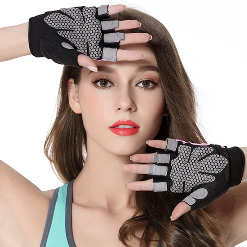 Coolfit Breathable Fitness Gloves Weight Lifting For Heavy Exercise Sport Gym Gloves Women Body Building Non-Slip Half Finger 5