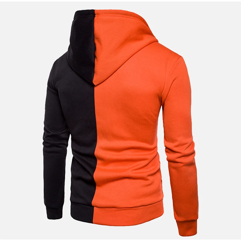 Winter Hooded Fleece Thicken Mens Sweatshirt Zipper Badge Pockets Patchwork Male Hoody Casual Solid Warm Man Pullover Tops