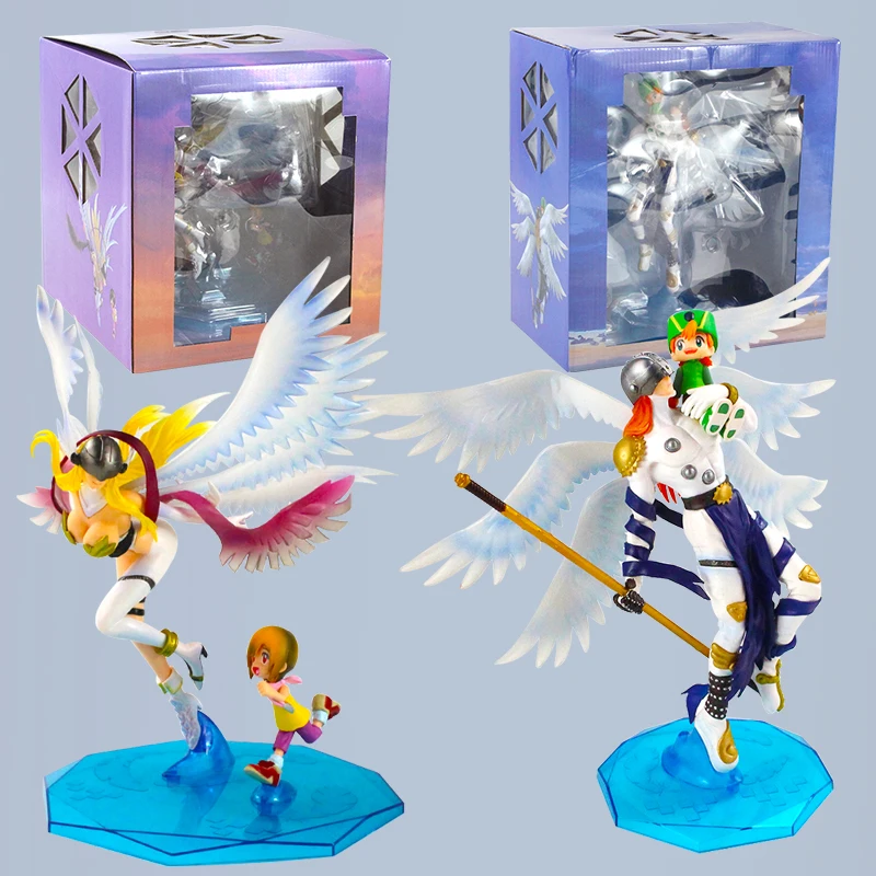 

Anime Digimon Adventure Angemon Angewomon Figure Takaishi Takeru Yagami Hikari PVC Model Toy Collectible Dolls