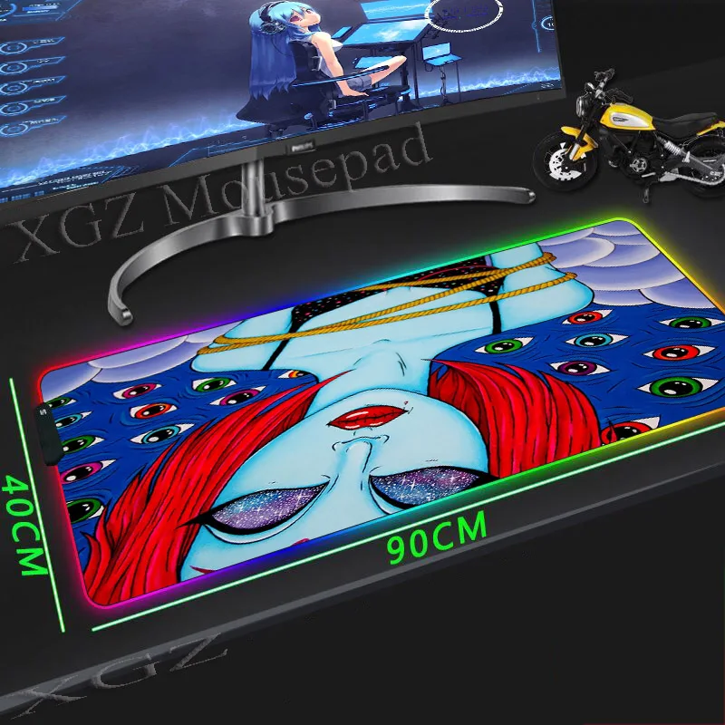 Масляная живопись XGZ изысканный макияж глаз большой RGB коврик для мыши
