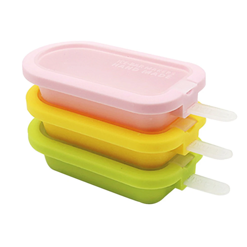 New Classic Mini Cute Diy Ice Cream Molds Maker Reusable Popsicle Molds Soft Silicone Hand Made Ice Cream Pop Mold For Kids