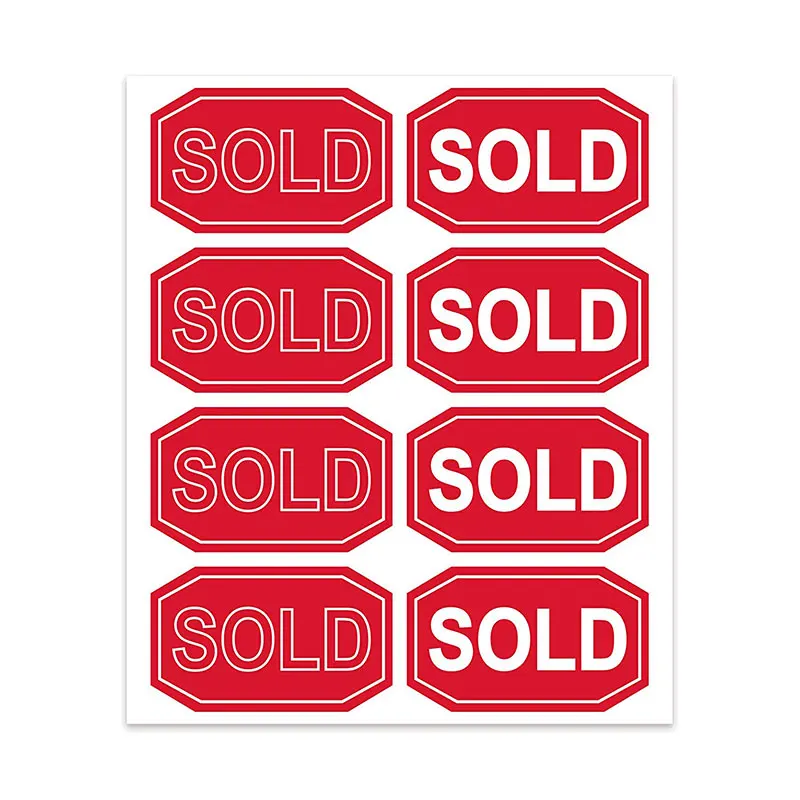 

2 x1.2 inch Fluorescent Red 520 Sold Point Labels for Sale Pricing Inventory Control Retail Sold Stickers for Retail Store