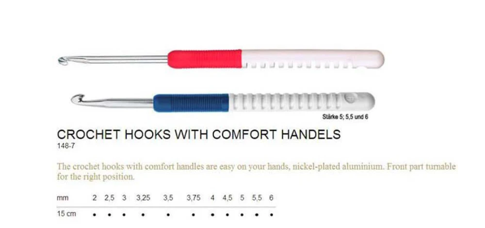 Germany Addi 148 7 445 7 Crochet Hook Comfort Soft Handle Turbo Choose Size 2mm 2 5mm 3mm 3 5mm 4mm 4 5mm 5mm 5 5mm 6mm Diy Knitting Aliexpress