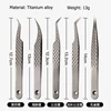 100% Closed Titanium Alloy Eyelash Grafting Set Eyelashes Tweezers Hand Anti-slip Design 3D 6D Lashes Extensions Makeup Tools 2