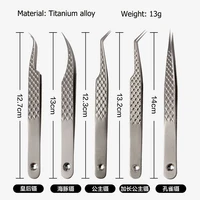 100% Closed Titanium Alloy Eyelash Grafting Set Eyelashes Tweezers Hand Anti-slip Design 3D 6D Lashes Extensions Makeup Tools 2