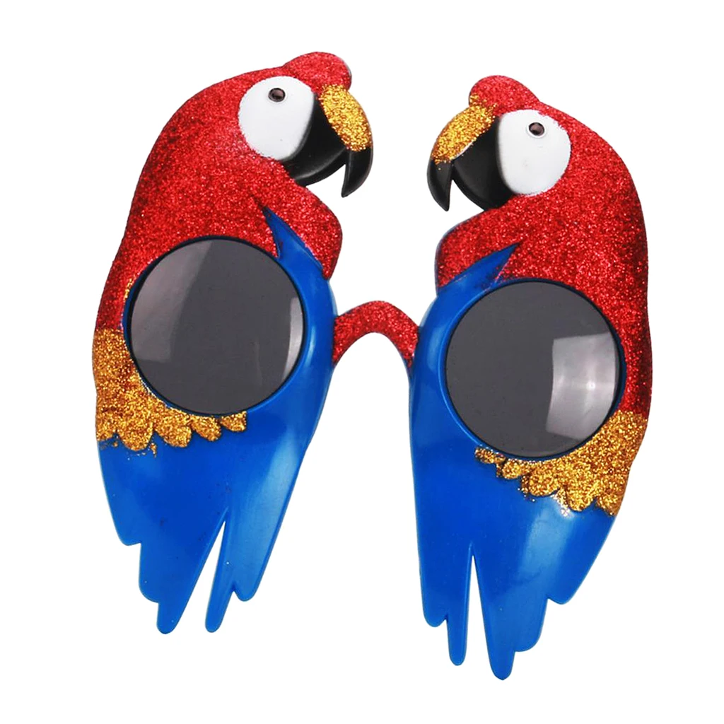 Birthday Glitter Red Blue Parrot Bird Macaw Party Glasses Cosplay Photo Prop