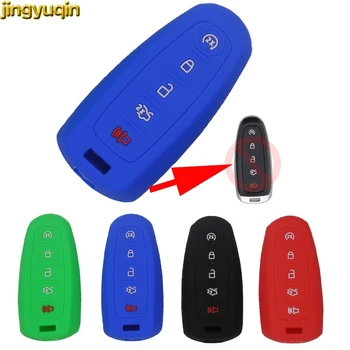 

5 Buttons Silicone Car Key Case Key Bag For Ford Escape Explorer Edge Flex Focus Taurus Lincoln Mks Car Key Case Car-styling