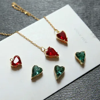 

2pcs DIY Handmade Ornament Accessories Real Gold Electroplated Zircon Lovely Pendant Ear Stud Necklace Accessories Material