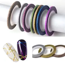 Mtssii розовое золото кривая полоса линии набор 3D наклейки для ногтей Клей полоскание ленты Советы Наклейка Клей Бумага маникюр Дизайн ногтей Декор