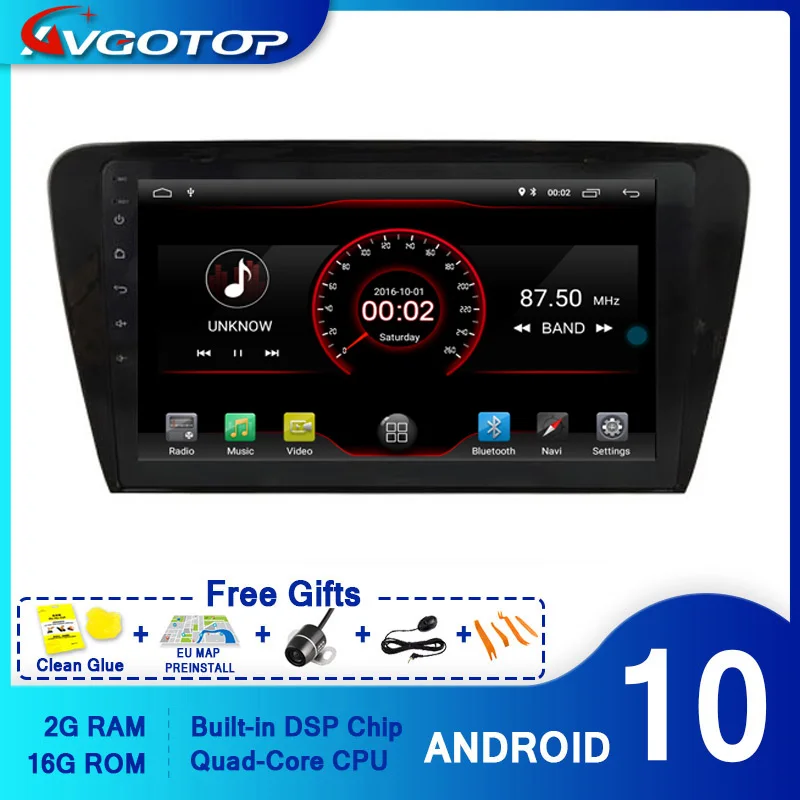 AVGOTOP Android 10 0 Bluetooth GPS автомобильный Радио dvd-плеер для VOLKSWAGEN SKODA OCTAVIA 2014 | Автомобили