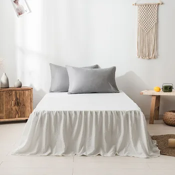 

Bedroom Bedspread Hotel Home Single Double Size Bed Skirt White Bed Skirts Sheet with Elastic Band Easy On/Easy Off Bed Skirt