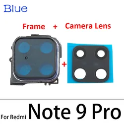 Rear Camera Glass Lens Cover with Sticker - Replacement (Note 9 Pro Blue)