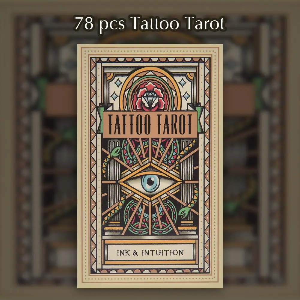 

78PCS/Set Tattoo Tarot Board Game Entertainment Creative Divination Game Card With Full English PDF Guidebook For Child Adult