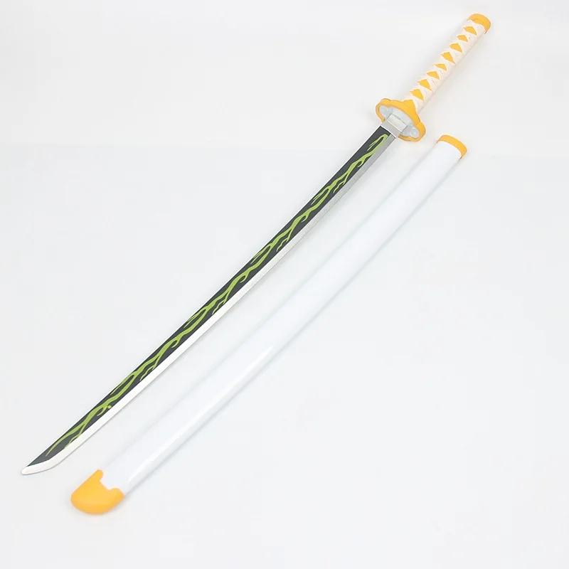 

Devil's Blade Wooden Sword Weapon Demon Slayer Cosplay Agatsuma Zenitsu Inosuke Samurai Katana Ninja Knife Prop Toy for Teen