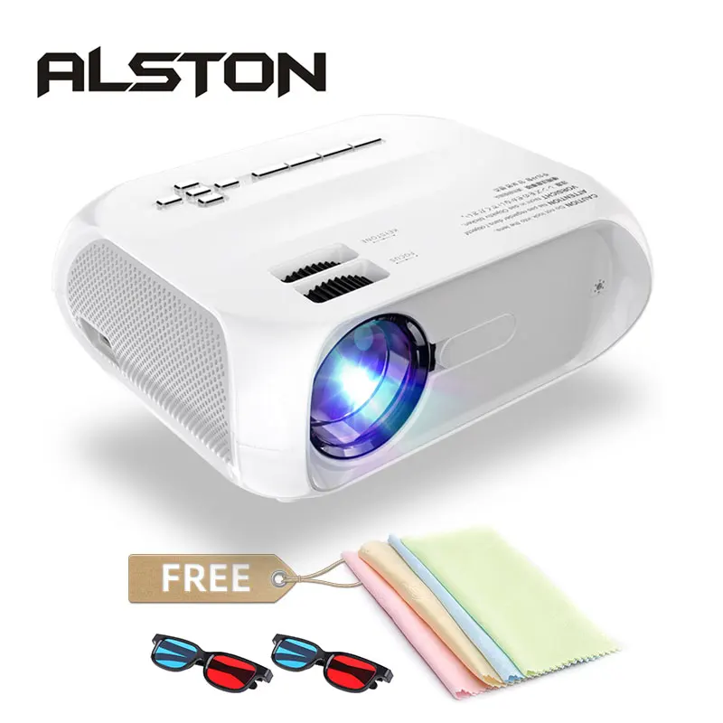 ALSTON S5 HD светодиодный проектор 3800 люменов поддержка 1080p HDMI USB Портативный
