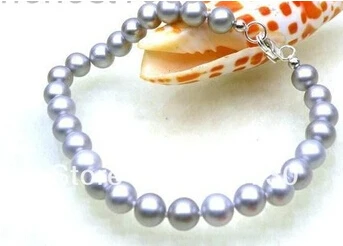free shipping &gt&gt&gt&gt&gt Natural 6mm AAA+ fine round gray akoya pearl bracelet 925 silver clasp 7.5&quot | Украшения и