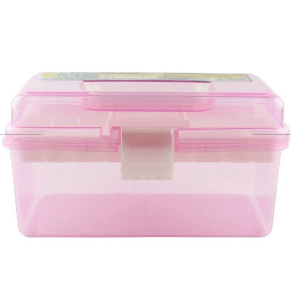 Двухслойный ящик для хранения Чехол для маникюра Набор Чехол для инструменты для моделирования ногтей пластик 20*11,5*10,5 см розовый цвет высокое качество