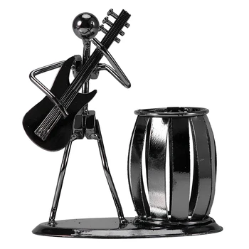 

Popular Creative metal Pen holder Vase Pencil Pot Stationery Desk Tidy Container office stationery electric guitar